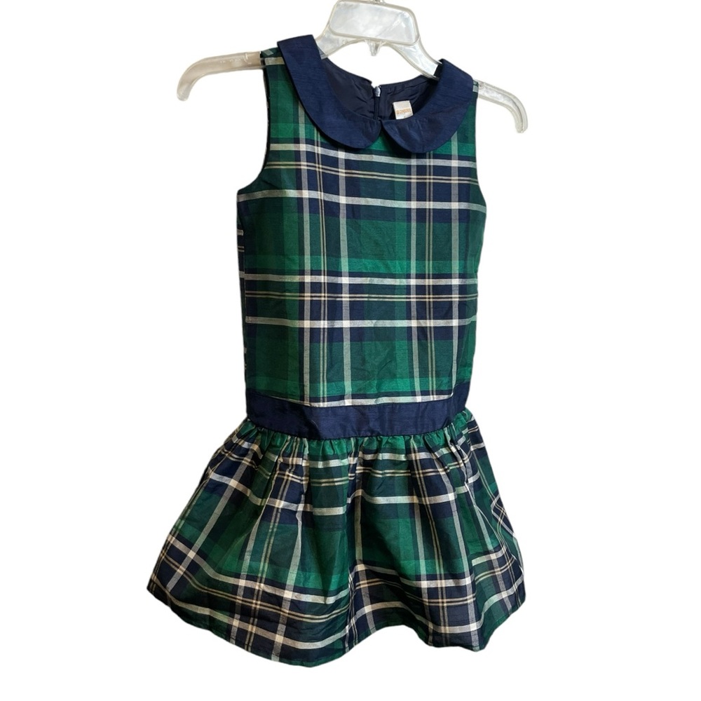 Plaid Blue Green Drop Waist girl size 10 Special Occasions dress  Family Photo